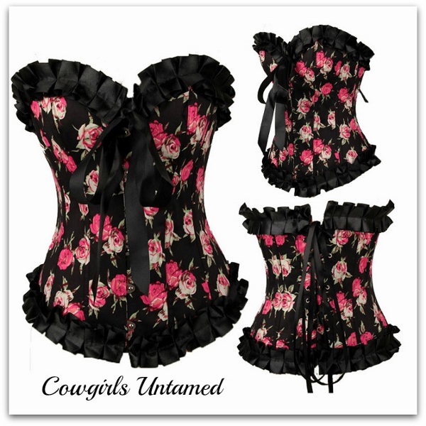 Free shipping Full Steel Boned Lace up Back Sexy Women Corset Sexy Lingerie Top Floral Bustier 