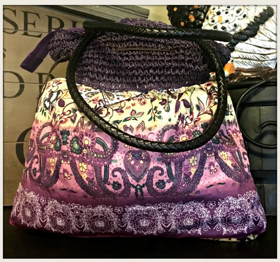 BOHO CHIC BAG Shades of Purple Gold Green & Yellow Paisley Floral Butterfly Bag LAST ONE!