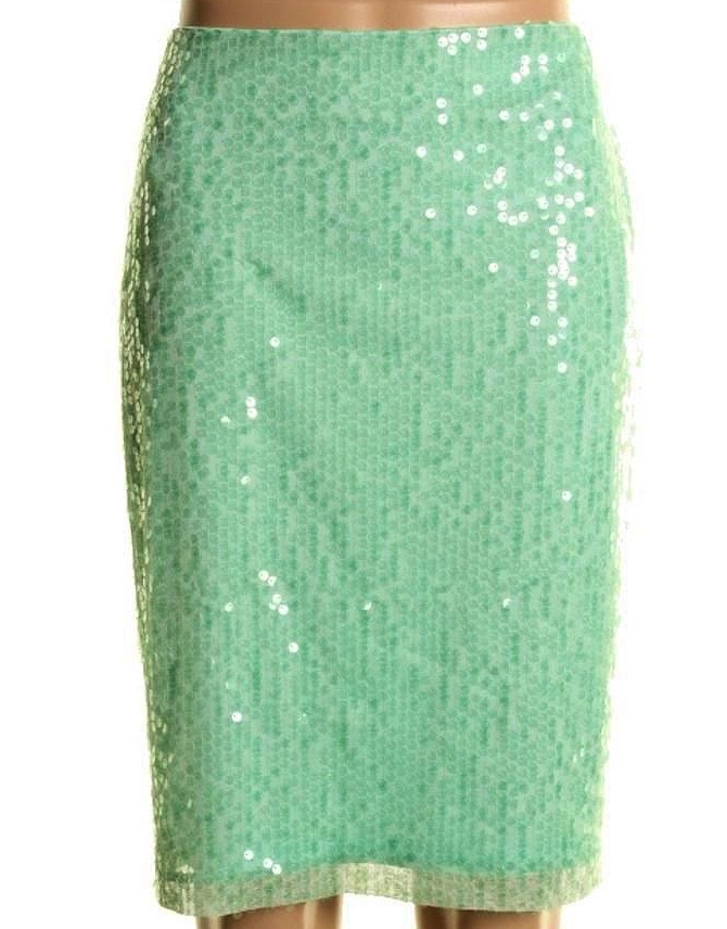 COWGIRL GLAM Pastel Aqua Green Sequin Covered Calvin Klein Designer