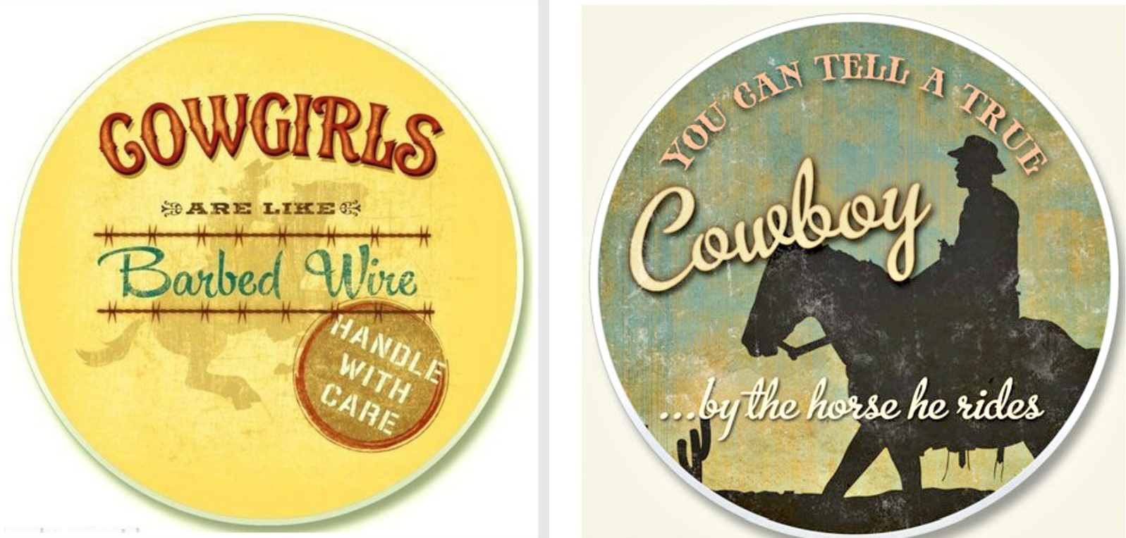 WESTERN COWGIRL HOME DECOR Western Cowboy Cowgirl Truck Coaster for Cup Holders