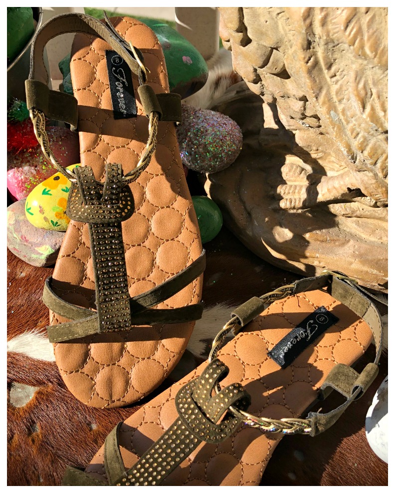 olive green suede sandals