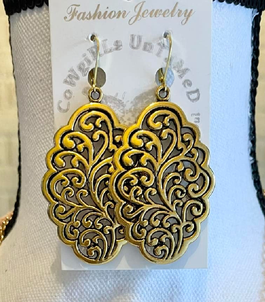 IN THE GOLD EARRINGS Handmade Big Bold Gold Cutout Dangle Earrings