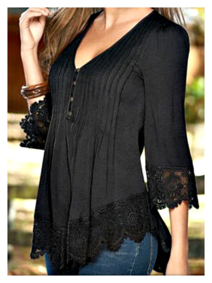 Black Lace Top Zip Back