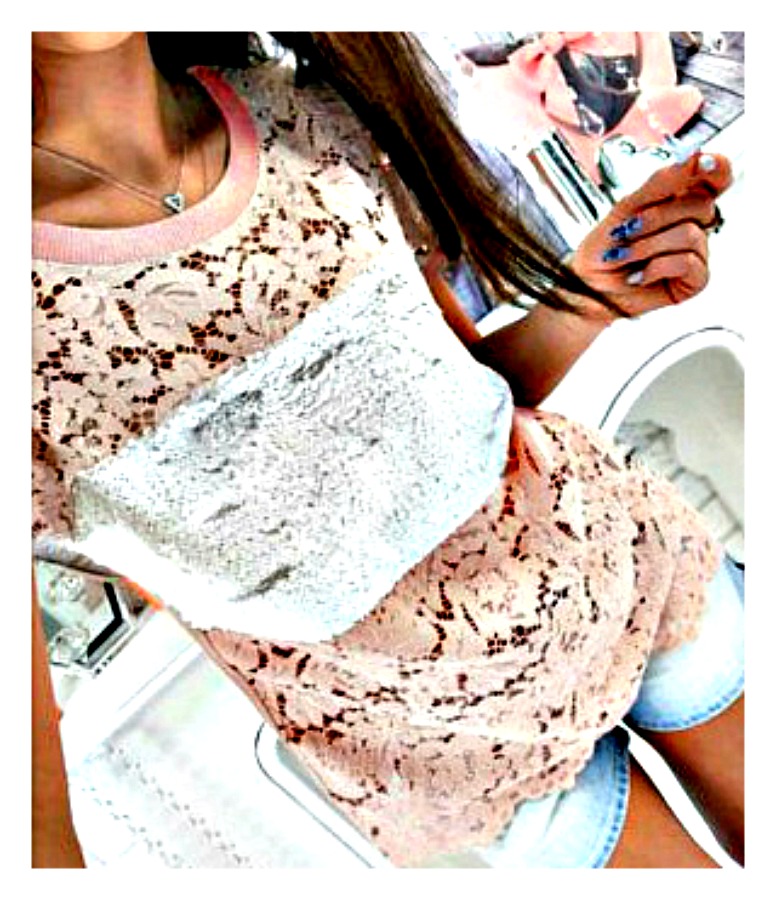 Arianna | Pink Satin Scoop-Neck Embellished Top main image 0