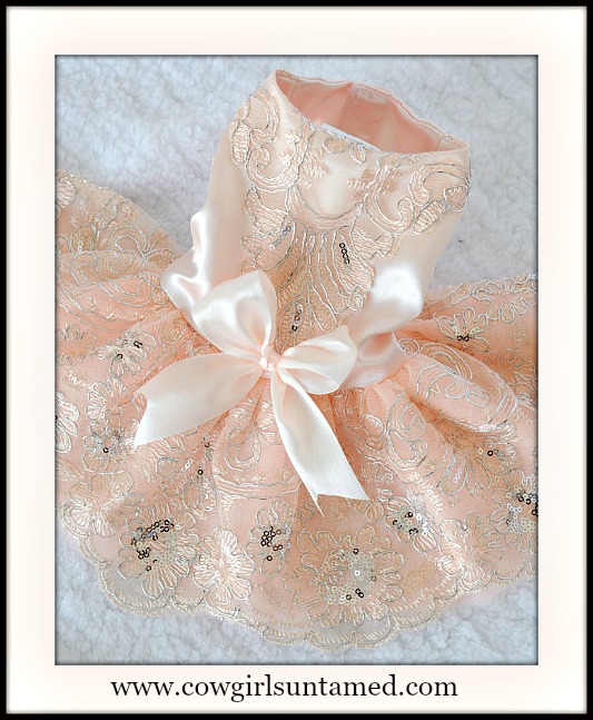 BLINGIN' BESTIES Pale Pink Sequin Doggie Princess Dress