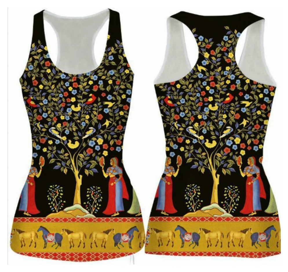 HORSE LOVIN' COWGIRL TOP Horse Tree of Life Stretchy Racerback Tank Top