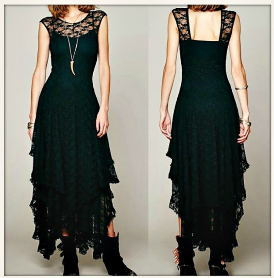 black lace gypsy dress
