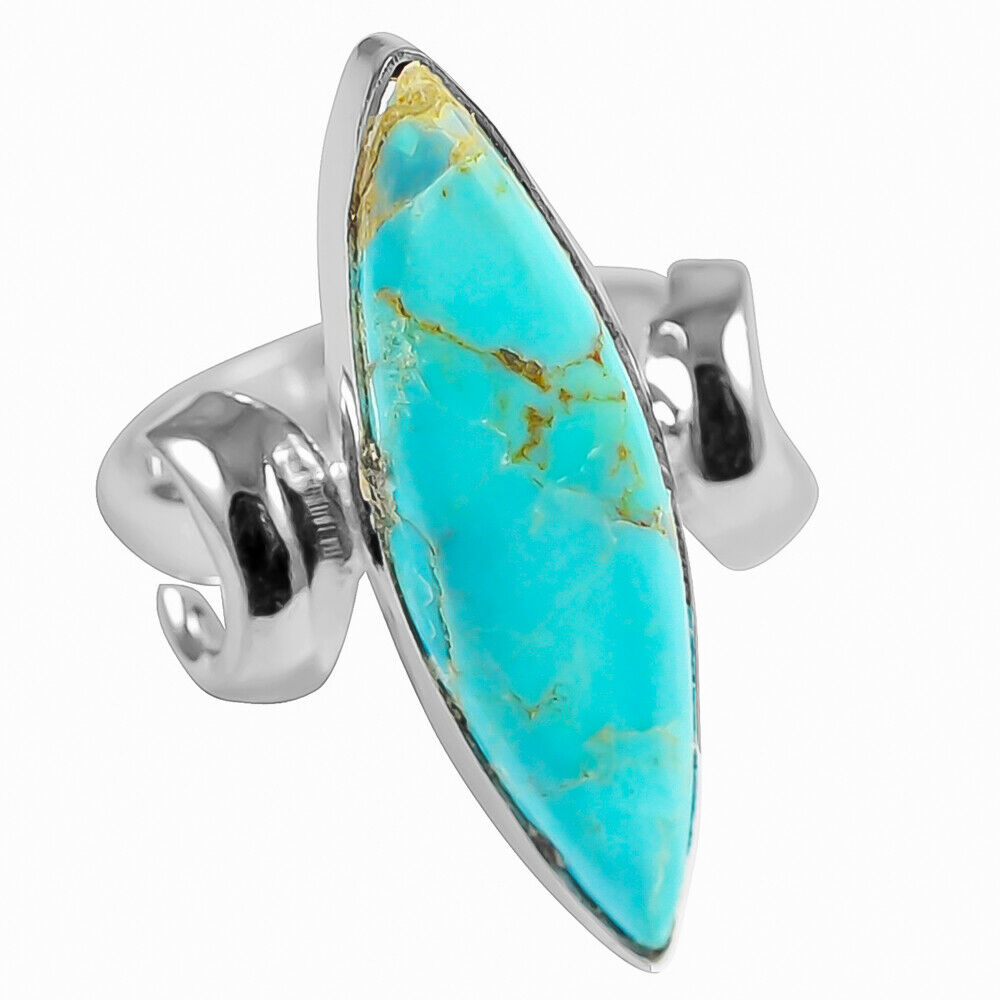 BOHEMIAN COWGIRL RING Turquoise 925 Sterling Silver Jewelry Womens Ring  SIZE 8