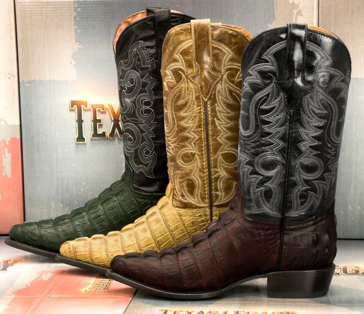 TEAM WEST MENS COWBOY BOOTS Exotic Animal Print GENUINE LEATHER Cowboy Boots 3 COLORS 6-14